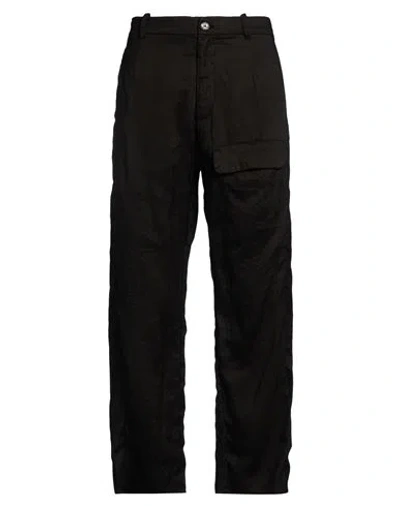 Masnada Man Pants Black Size 36 Ramie