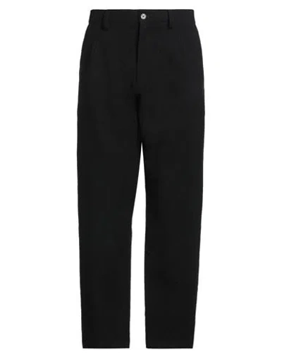 Masnada Man Pants Black Size 38 Wool, Linen In Multi
