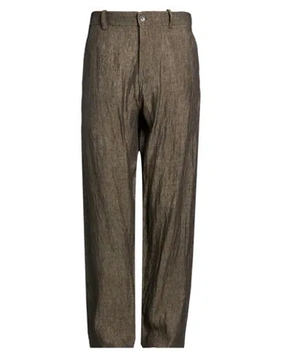 Masnada Man Pants Brown Size 38 Linen