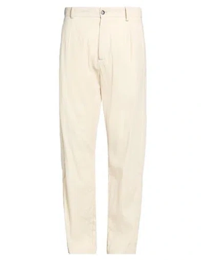 Masnada Man Pants Cream Size 38 Cotton, Linen, Paper In Neutral