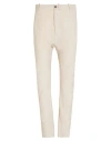 Masnada Man Pants Ivory Size 30 Cotton, Linen, Metal In White