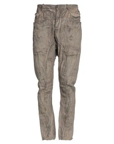 Masnada Man Pants Khaki Size 38 Linen In Beige
