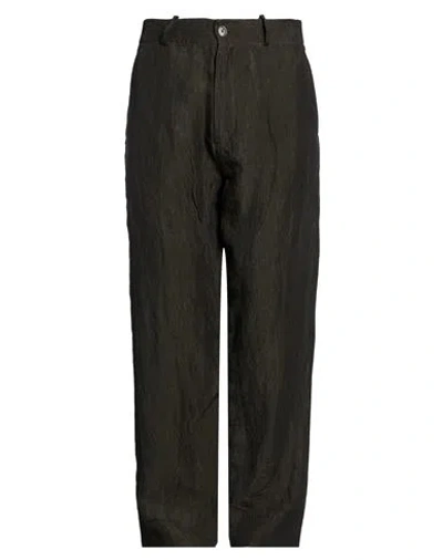 Masnada Man Pants Military Green Size 38 Linen