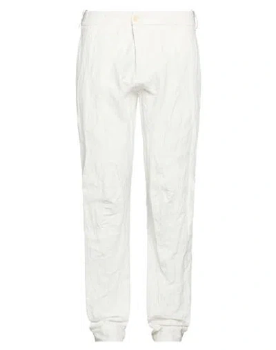 Masnada Man Pants Off White Size 38 Cotton, Metal Fiber, Elastane