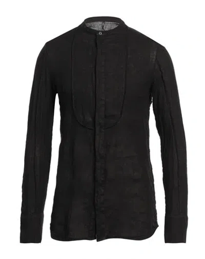 Masnada Man Shirt Black Size 40 Linen
