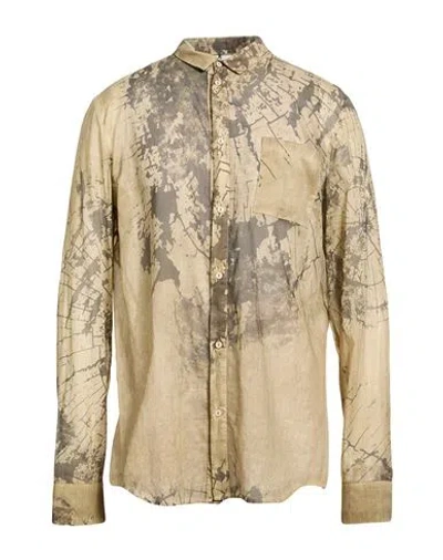 Masnada Man Shirt Khaki Size 40 Cotton In Multi