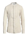Masnada Man Shirt Light Grey Size 38 Linen In Grey