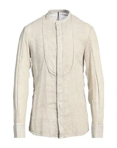 Masnada Man Shirt Light Grey Size 38 Linen