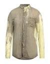 Masnada Man Shirt Military Green Size 40 Cotton In Green