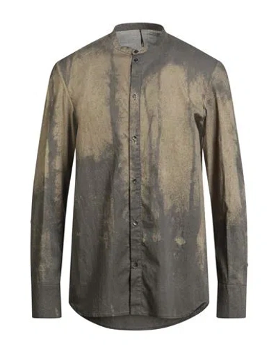 Masnada Man Shirt Military Green Size 40 Cotton, Elastane