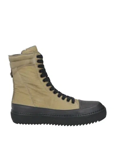 Masnada Man Sneakers Khaki Size 12 Textile Fibers, Leather In Neutral