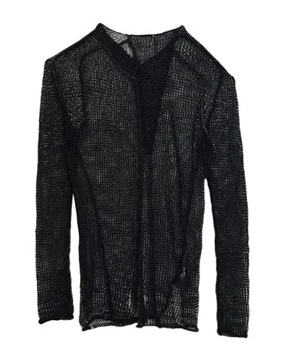 Masnada Man Sweater Black Size L Linen
