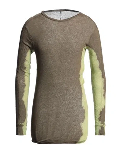 Masnada Man Sweater Military Green Size 40 Linen, Elastane