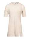 Masnada Man T-shirt Beige Size 40 Cotton In Beige