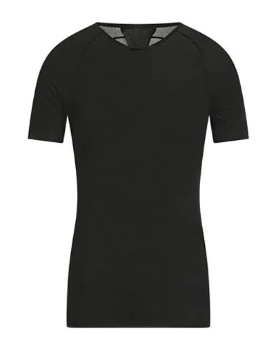 Masnada Man T-shirt Dark Green Size 40 Cotton In Black