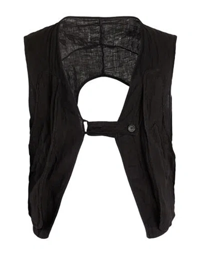 Masnada Man Tailored Vest Black Size 40 Linen