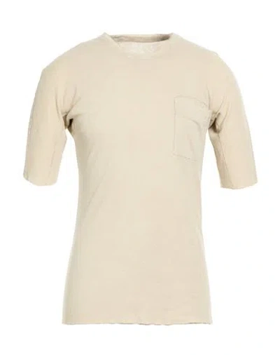 Masnada Man T-shirt Beige Size 44 Cotton, Linen In Gold