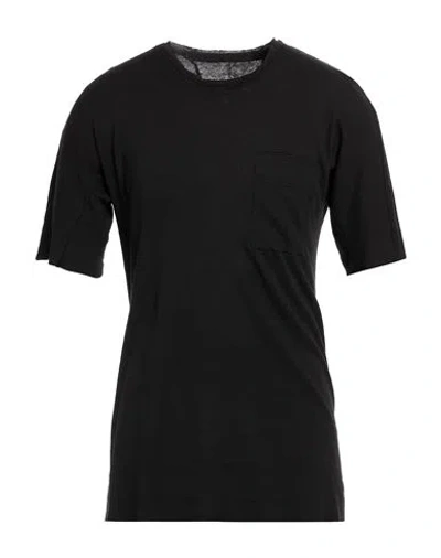 Masnada Man T-shirt Black Size 40 Cotton, Linen