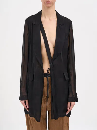 Masnada One-button Silk Jacket In Black
