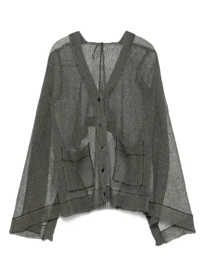 Masnada Open-knit Cardigan In 绿色