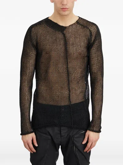 Masnada Open-knit Top In Black