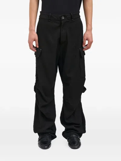 Masnada Stretch Cotton Oversized Pants In Black