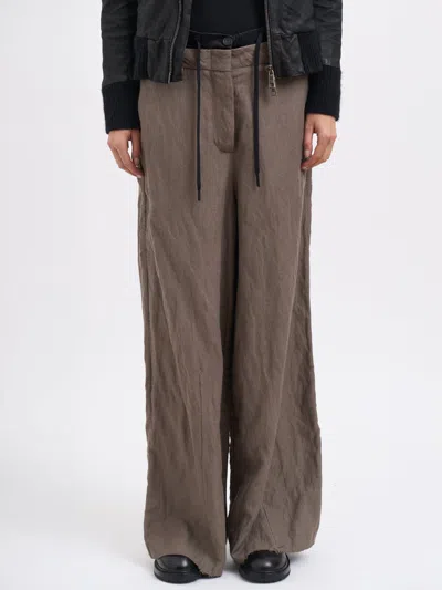 Masnada Oversized Wool Trousers In Brown