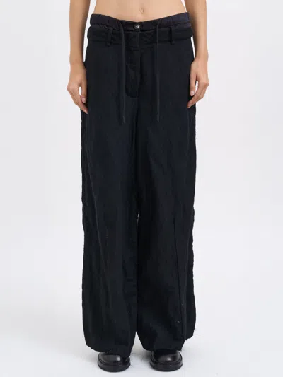 Masnada Oversized Wool Trousers In Black