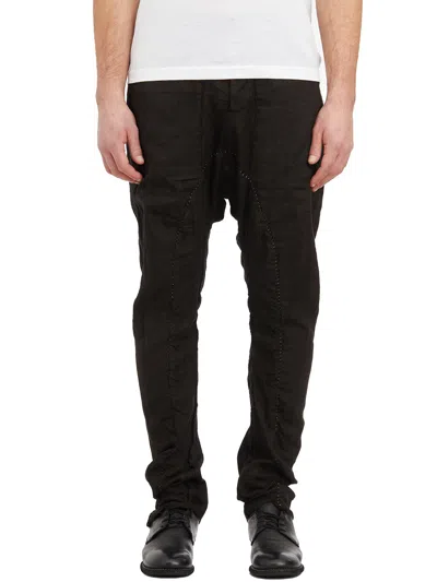 Masnada Pantalone In Lino Cavallo Basso In Black