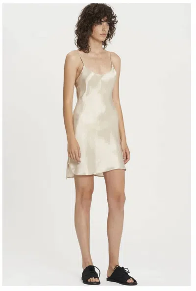 Masnada Petticoat Mini Slip Dress In Nude In Gold