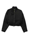 Masnada Satin Bomber Jacket In Black