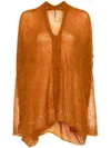 Masnada Scollo V-neck Jumper In Orange