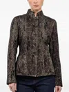 Masnada Stand-up Collar Fitted Jacket In Brown