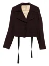 Masnada Strap-detail Raw-cut Blazer In Brown