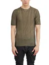 Masnada Streaky Crew Neck T Shirt In Green