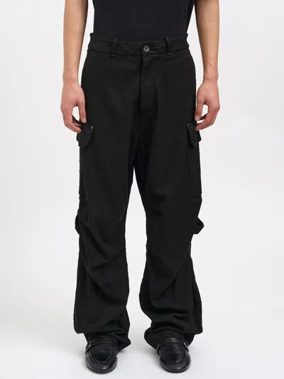 Masnada Stretch Cotton Oversized Pants In Black