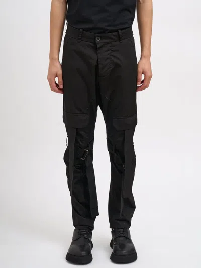 Masnada Buckle-strap Cargo Pants In Black