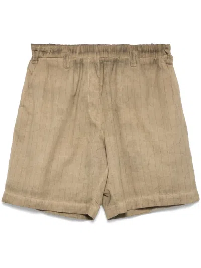 Masnada Striped Shorts In Neutrals