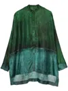 Masnada Tie-dye Long-sleeve Shirt In Green