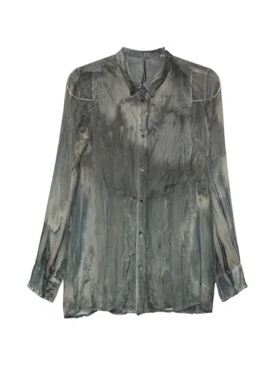 Masnada Tie-dye Effect Shirt In Gray