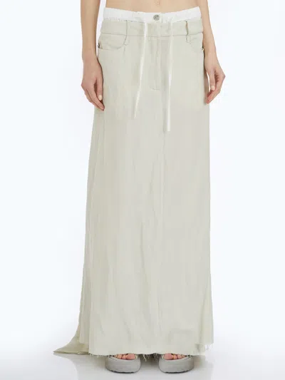 Masnada Viscose And Linen Skirt In Neutral