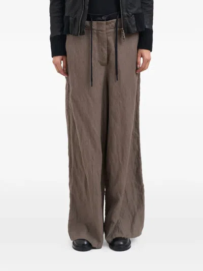 Masnada Drawstring Casual Pants In Brown
