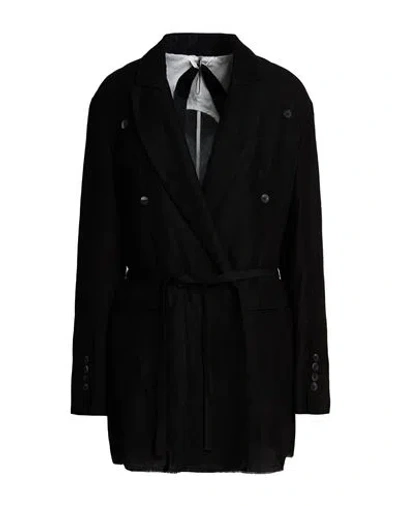 Masnada Woman Blazer Black Size 2 Viscose, Linen