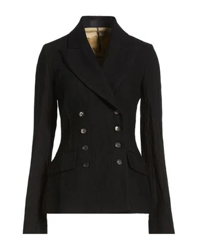 Masnada Woman Blazer Black Size 2 Wool, Cotton, Metal