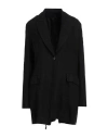 Masnada Woman Blazer Black Size 6 Hemp, Wool
