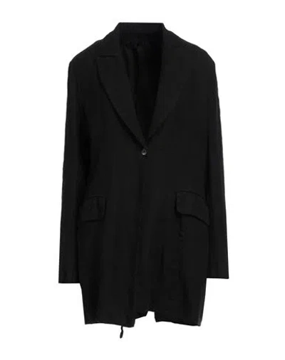 Masnada Woman Blazer Black Size 6 Hemp, Wool In Black
