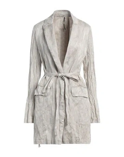 Masnada Woman Overcoat & Trench Coat Light Grey Size 4 Acrylic, Viscose, Metal