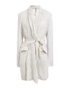 Masnada Woman Blazer Light Grey Size 4 Ramie In Gray