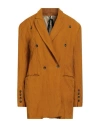Masnada Woman Blazer Marigold Size 4 Cotton, Wool, Metallic Fiber In Brown