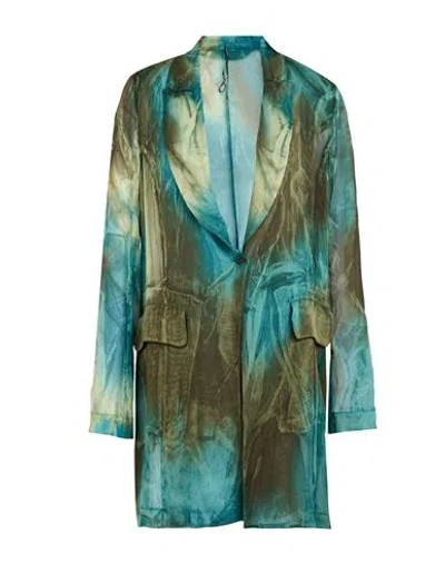 Masnada Woman Blazer Military Green Size 6 Silk